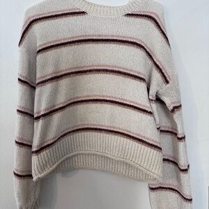 Cloud Chaser Cream and Brown Striped Sweater